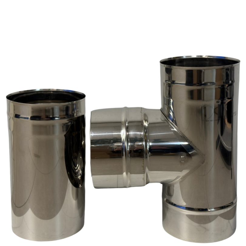 Ø150 T-Stykke med 300mm stusskopling. For Norge!