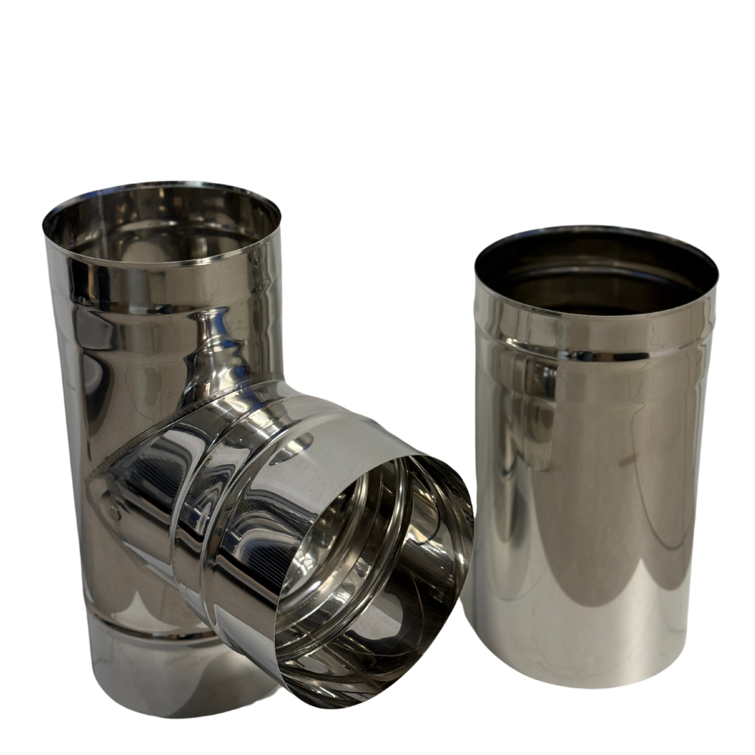 Ø150 T-Stykke med 300mm stusskopling. For Norge!