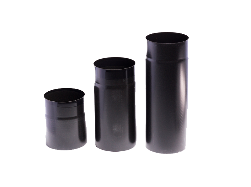 Røykrør Ø125 mm Rett – Sort Emalje