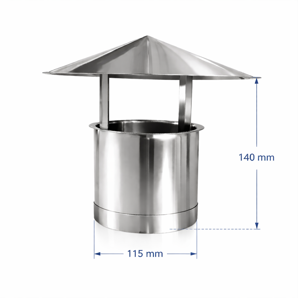 Kinahatt Ø115 mm røyk luftehatt
