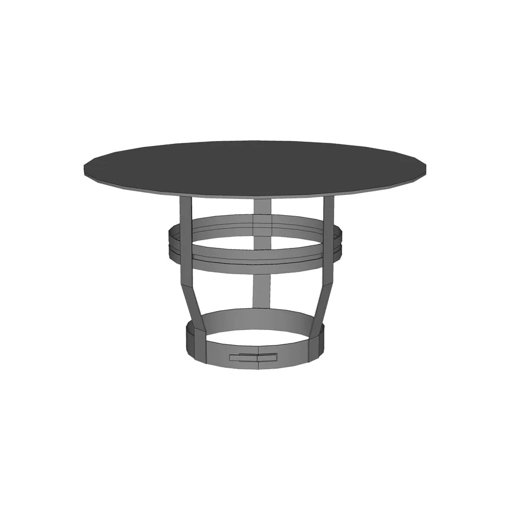 Ø130mm Regnhatt M11 for stålpipe sort rustfri