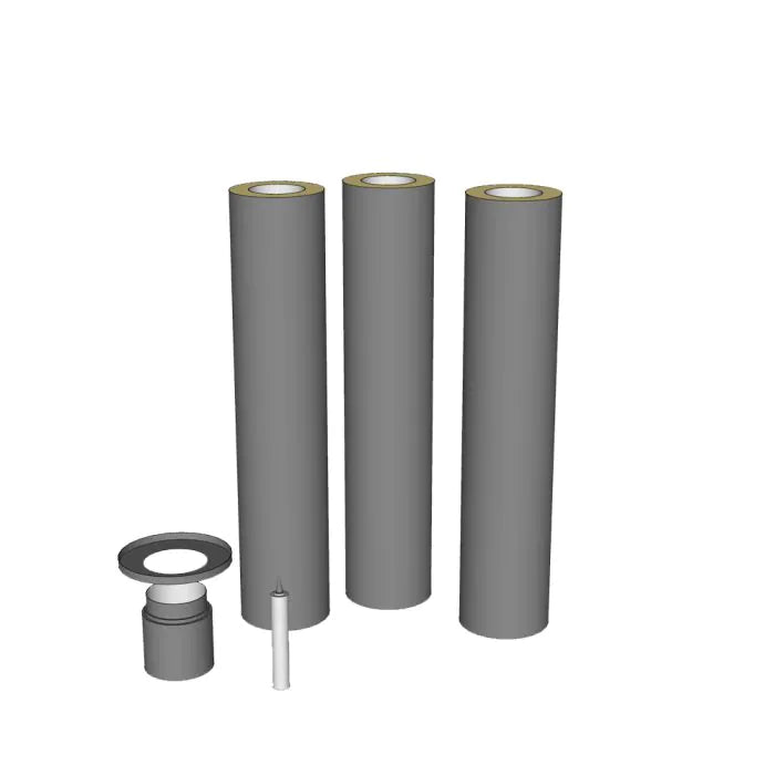 Modulex 150 Sort stålpipepakke 3 meter hel isolert