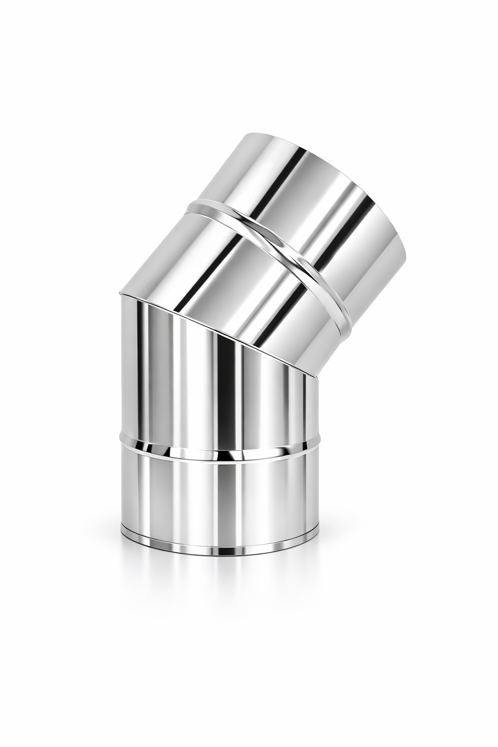 Ø150mm Røykrør 45 grader rustfri