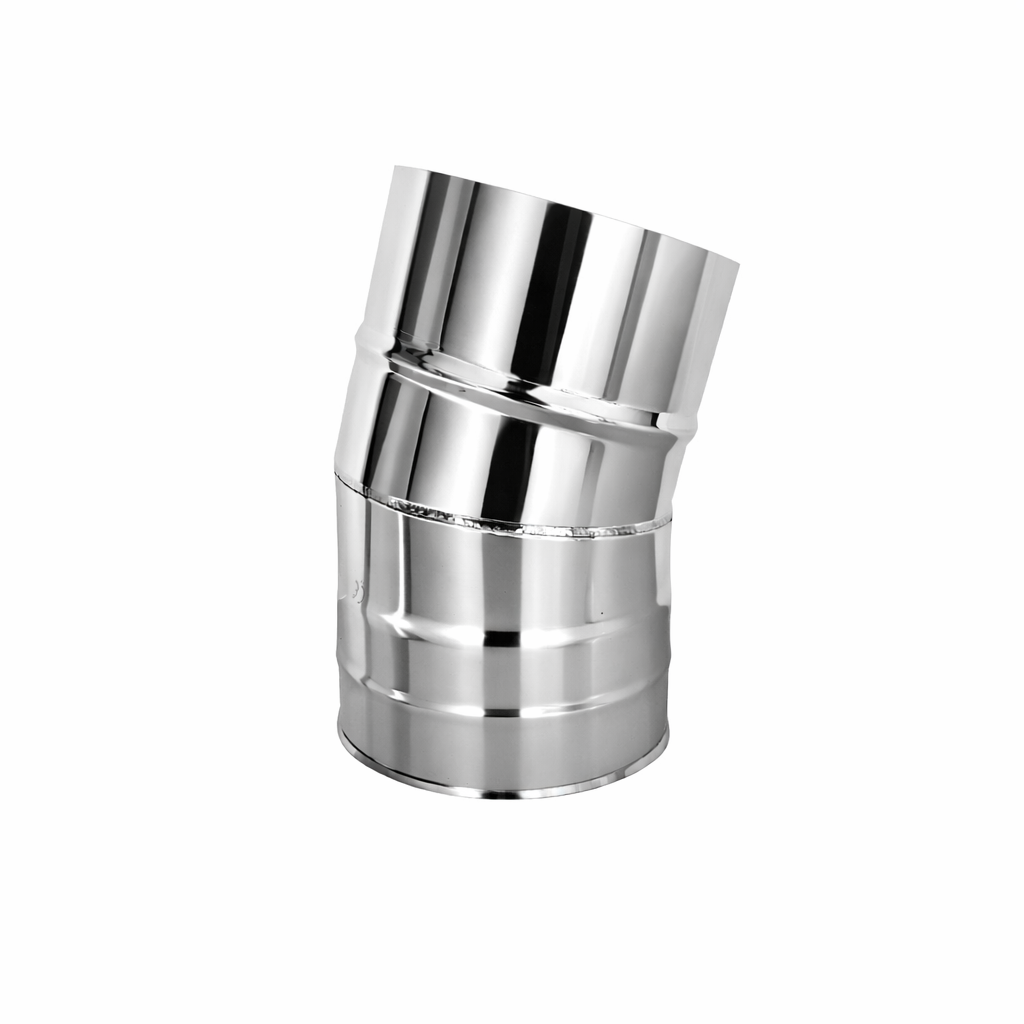Ø150mm Røykrør 15 grader rustfri