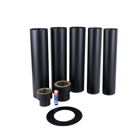 ECC 5,1 meter stålpipe Sort sømløs design