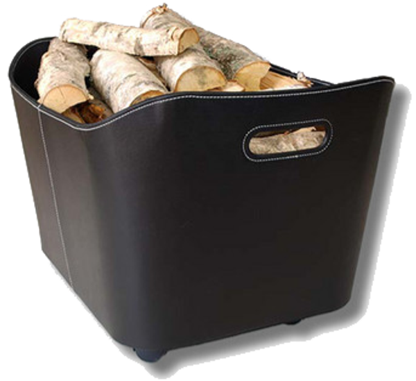 Vedkurv med hjul romslig