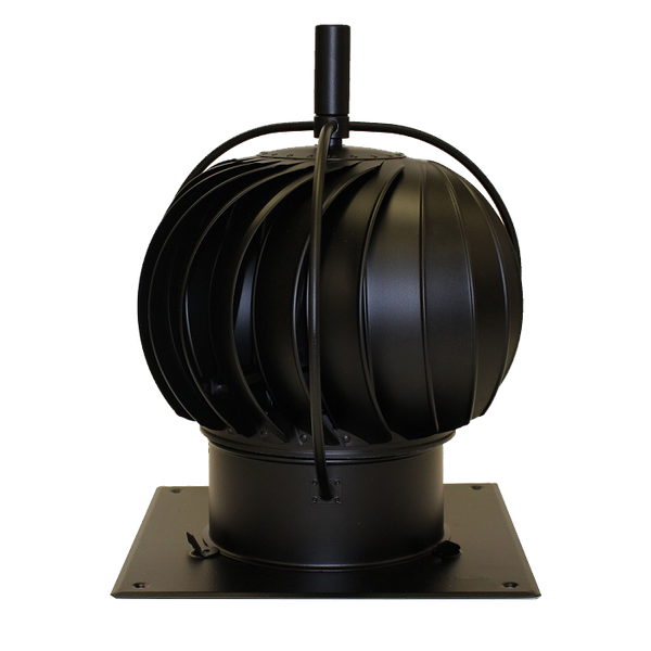 Turbowent - Pipevindvifte Ø 200mm- sort inkl flatt beslag