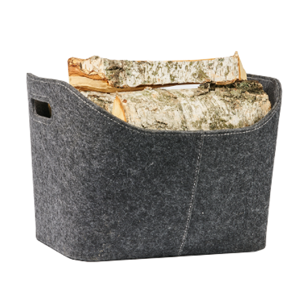 Vedkurv i Grå filt