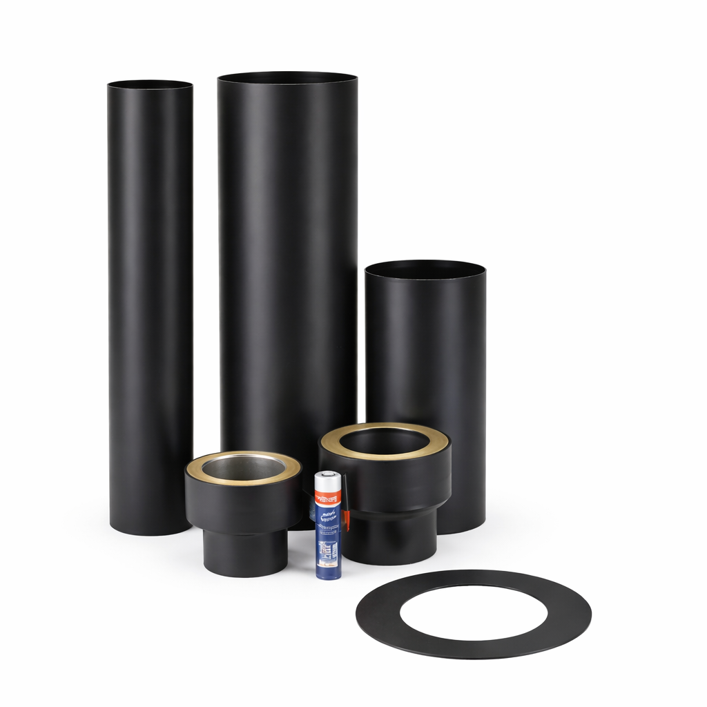 ECC 2.6 meter stålpipe Sort sømløs design
