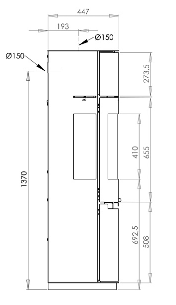 Aduro 9.7 Lux  - inkl  varmelagring.  Høyde 150cm