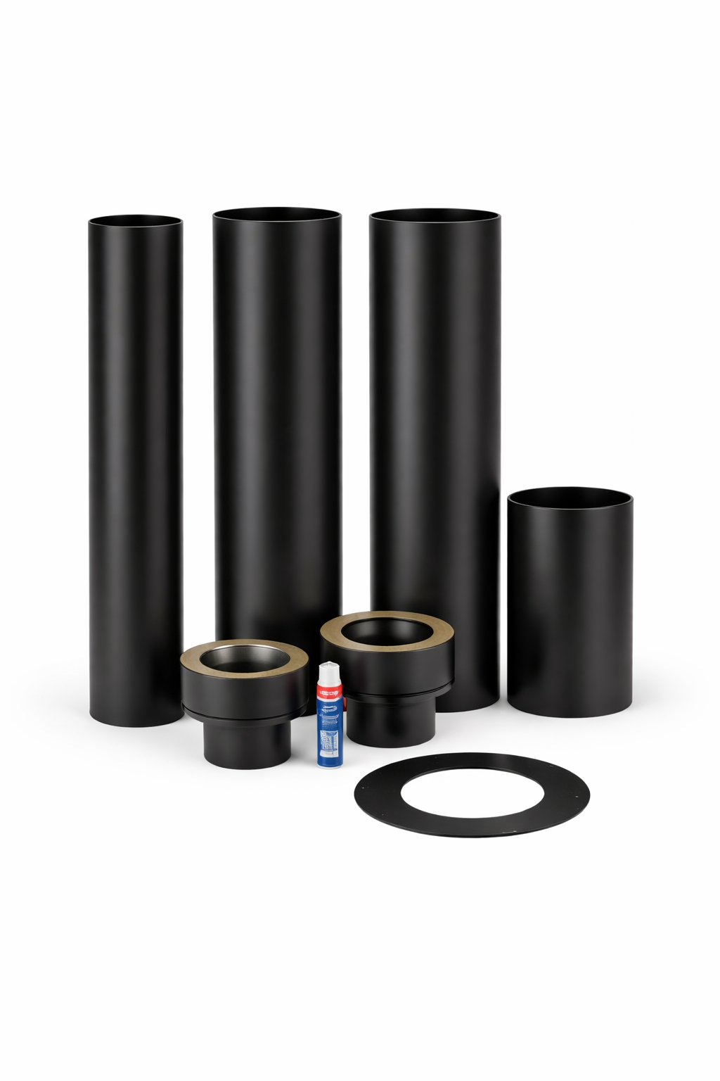 ECC 3,7 meter stålpipe Sort sømløs design