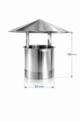 Kinahatt Ø95 mm Røyk/luftehatt