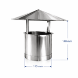 Kinahatt Ø115 mm røyk luftehatt