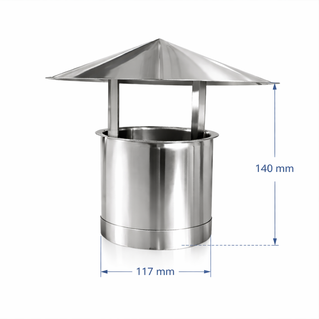 Kinahatt Ø120 mm Røyk og luftehatt